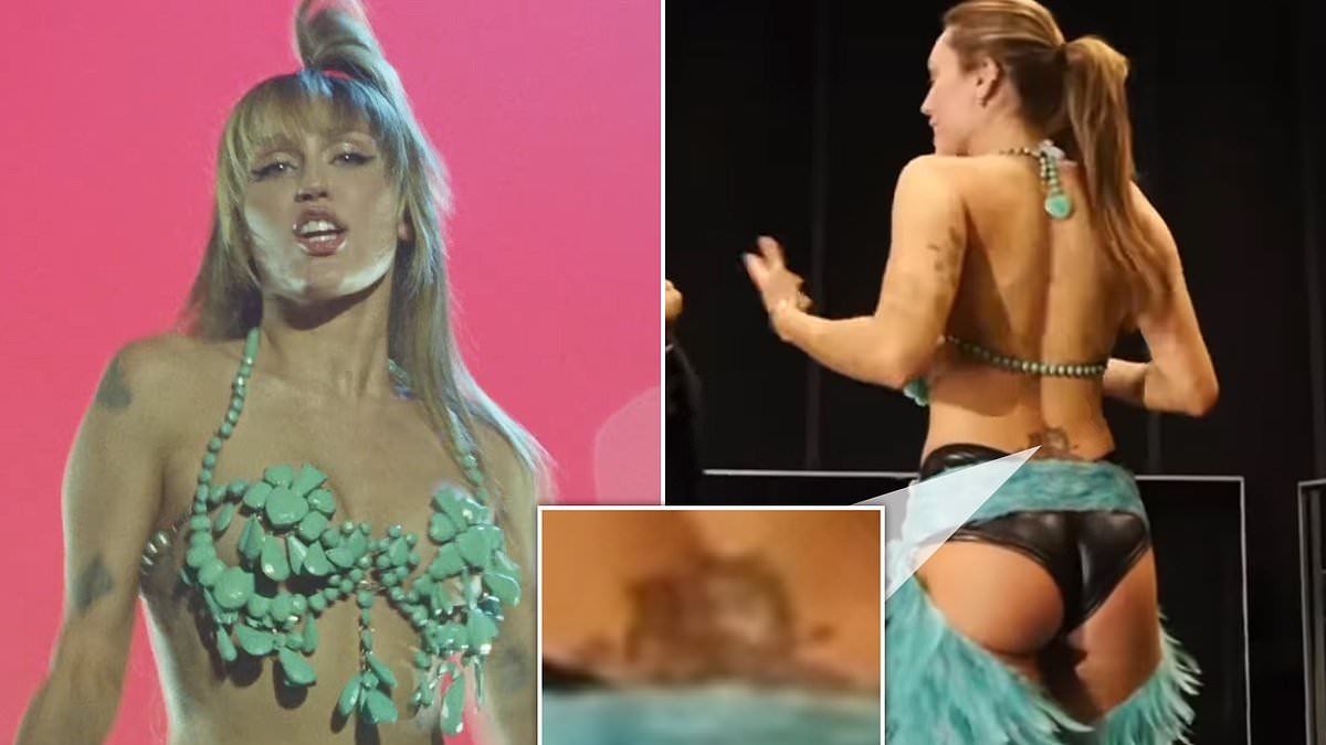 Miley Cyrus flashes 'tramp stamp' tattoo in kinky chaps while complaining about an ex lover in new song