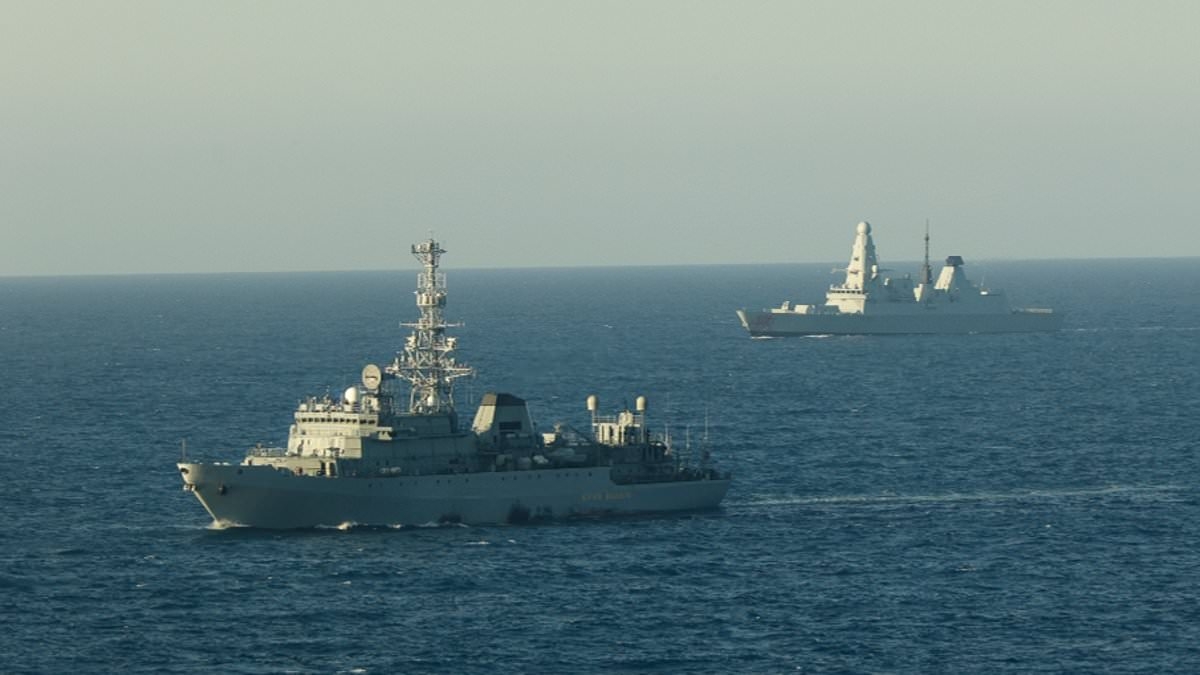 Putin spy ship is caught lurking near the Outer Hebrides during live drill on how to shoot down a Russian-style missile