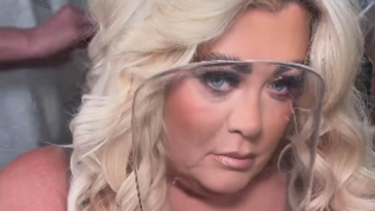 Gemma Collins poses in a bralet as she gets a glamorous makeover after her incredible two stone weight loss