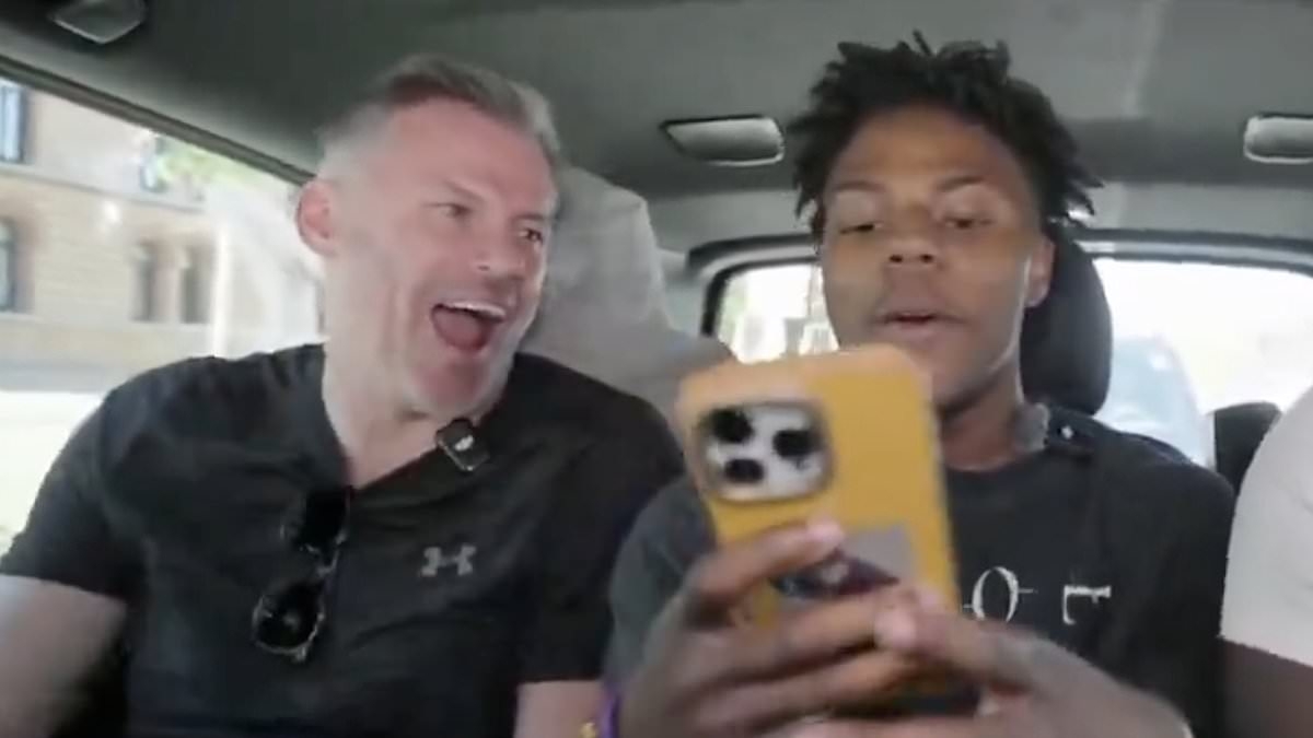 Jamie Carragher accuses IShowSpeed of 'using' Cristiano Ronaldo before the former Liverpool star and the YouTuber go comically head to head on the pitch