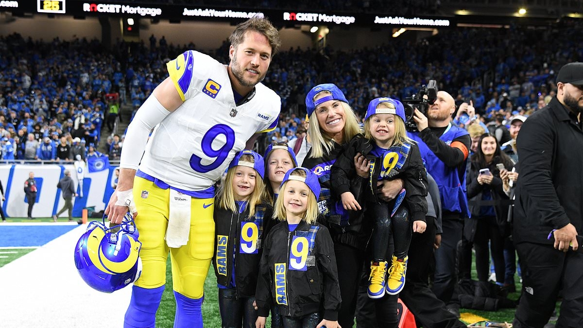 NFL quarterback Matthew Stafford abandons wife and four kids for a first-class seat on flight