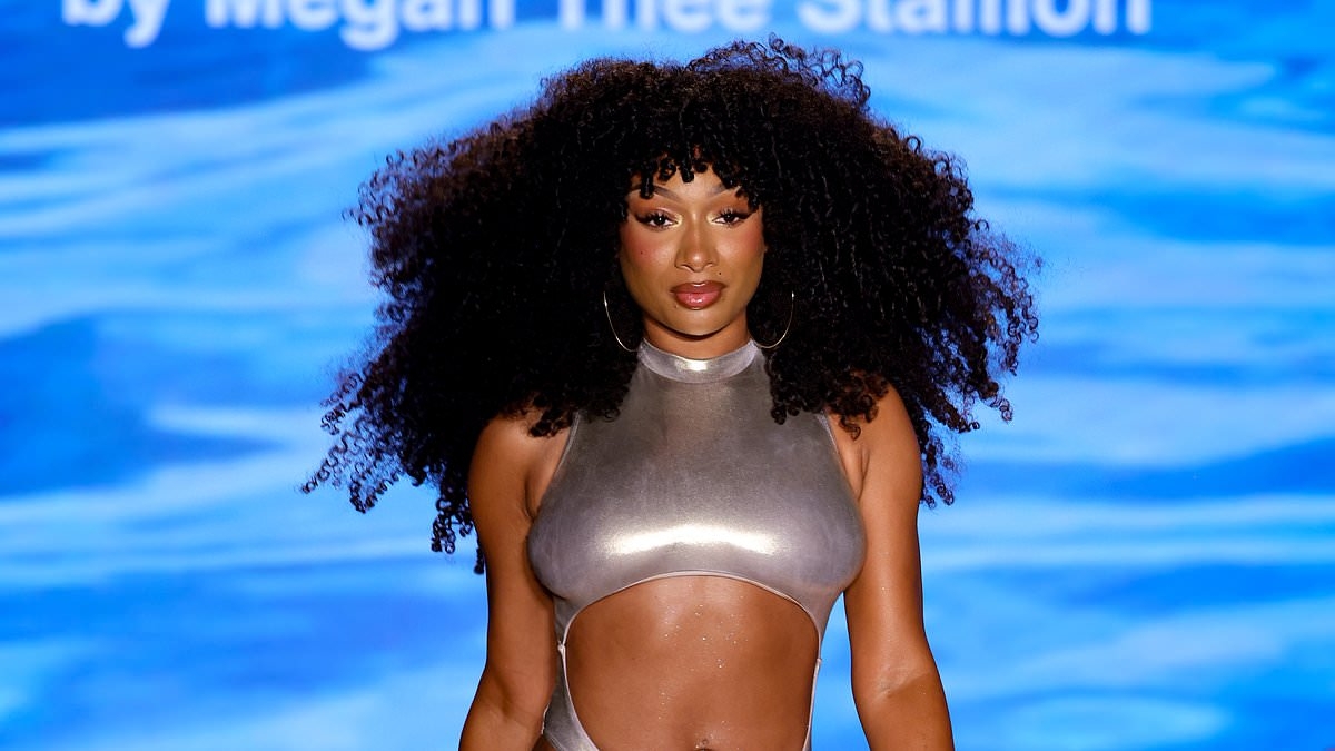 Megan Thee Stallion shakes off Tory Lanez drama as she stuns in sizzling silver swimsuit in Miami