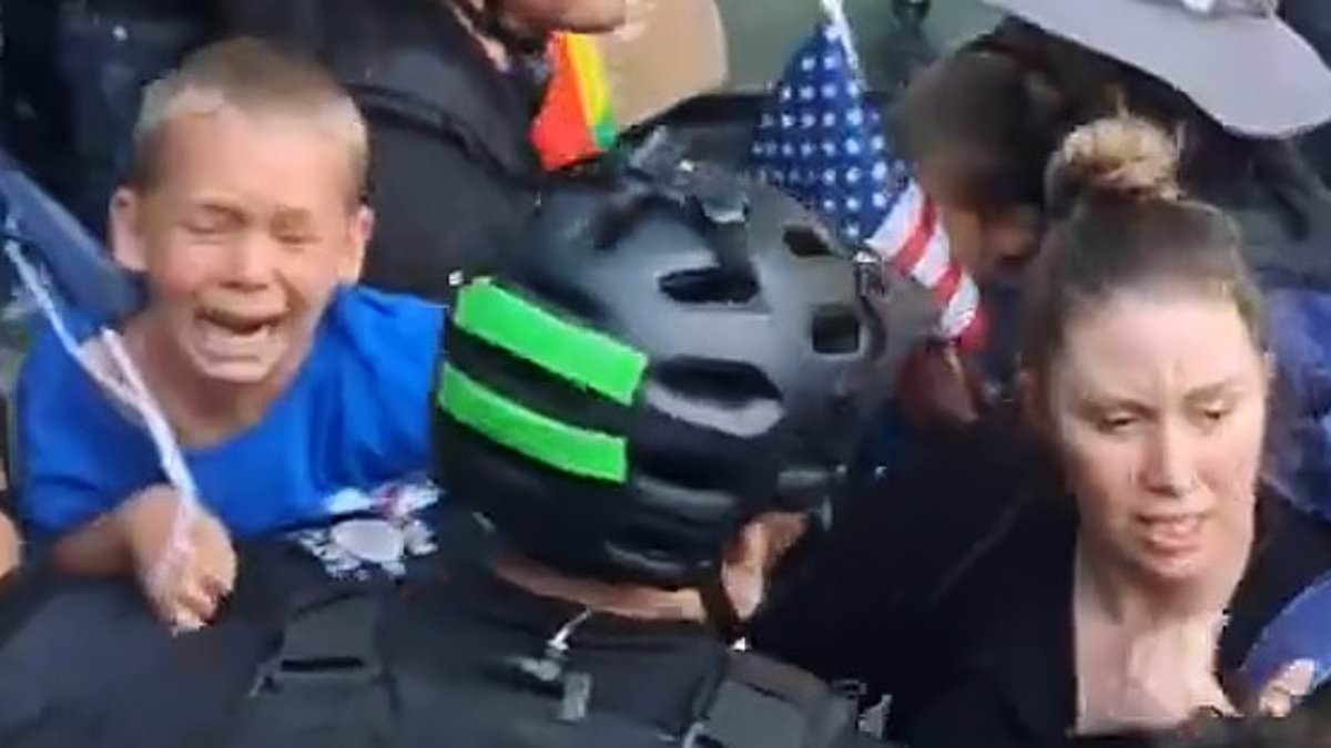 The disturbing video of Antifa mob berating a CHILD that shames America's liberal cities