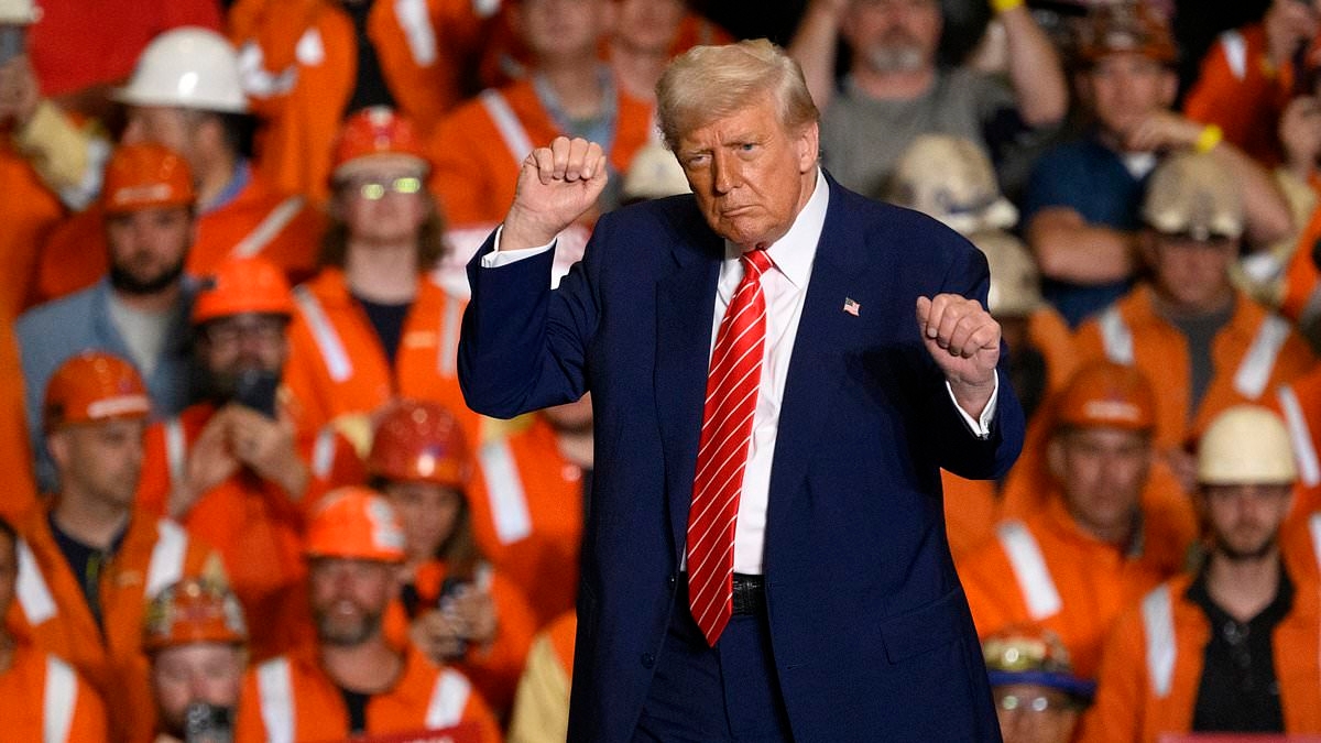 Trump's doubling of steel tariffs to 50 per cent 'would be body blow to British industry' - with Keir Starmer's trade deal with US still not formally signed