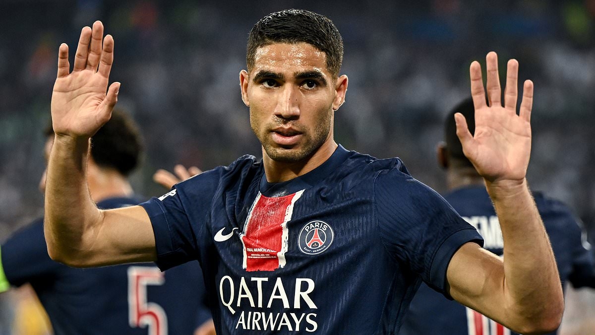Fans shocked by Achraf Hakimi's surprise act after scoring in the Champions League final