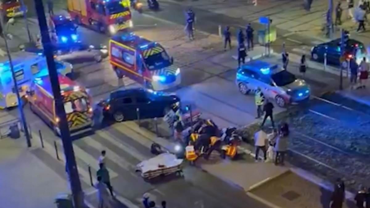 BREAKING NEWS Car ploughs into pedestrians in French city of Grenoble leaving four members of the same family injured as young woman fights for life