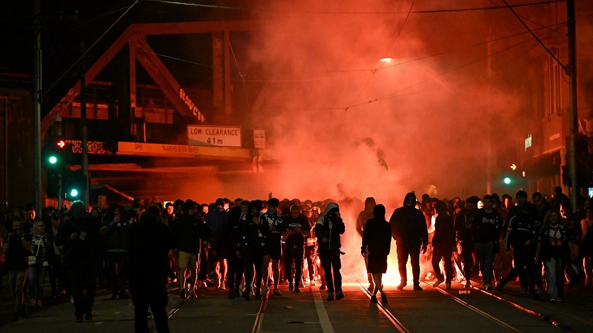 Police stand firm on show of force at soccer final after flares thrown at cops ahead of A-League's clash