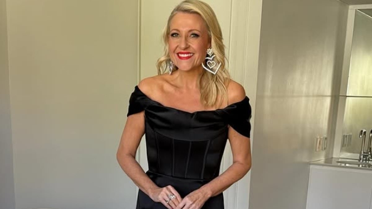 Getting her money's worth! TV reporter Angela Bishop wears the same $1,600 designer frock at THIRD major event in a matter of months