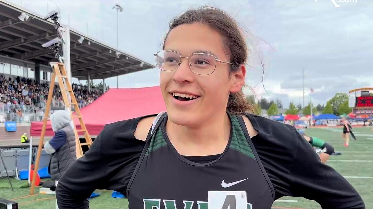 Transgender athlete sends defiant message to critics after dominating girls' high school track meet