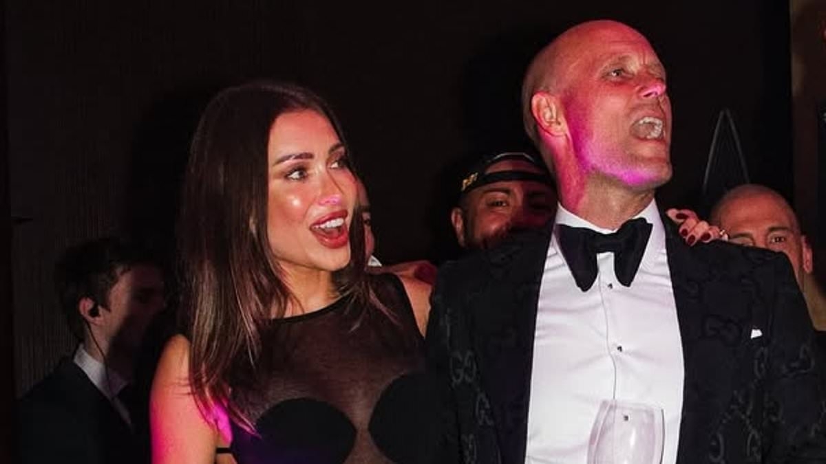Inside Nick Russian's very glamorous 46th birthday party - as wife Rozalia flaunts her figure in a sheer dress on his big day