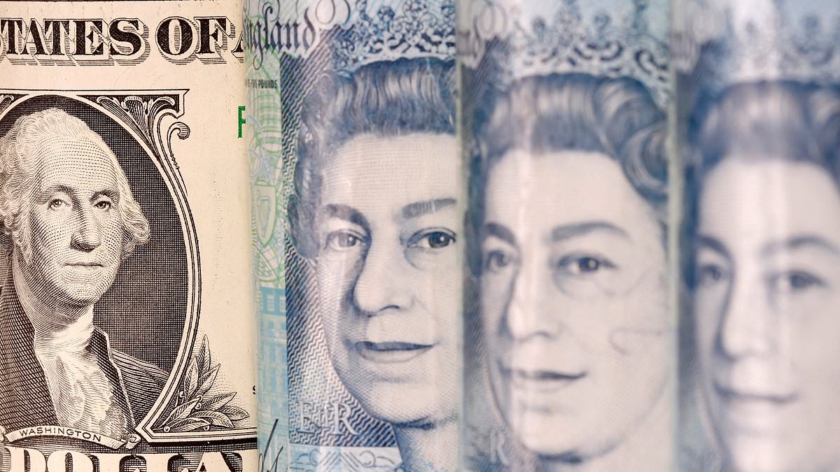 Pound races towards three-year high against the dollar as Trump's trade war sends the greenback tumbling