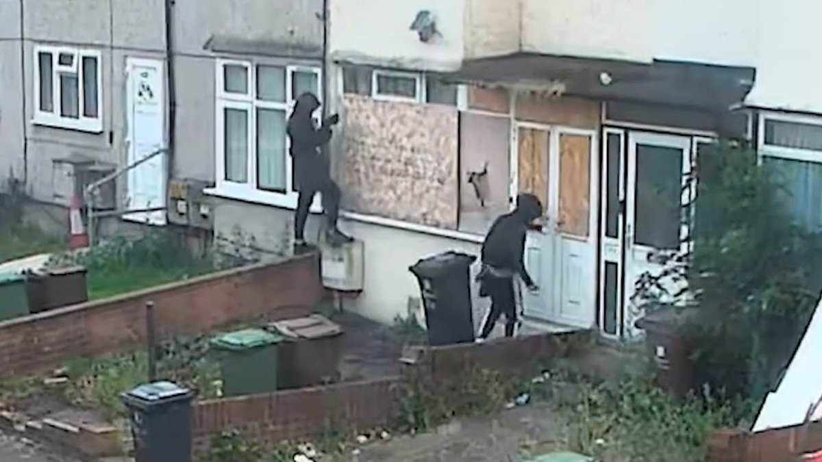 Moment teenagers lob a firework into a house that started a massive blaze and killed an OAP: Pair are jailed for manslaughter