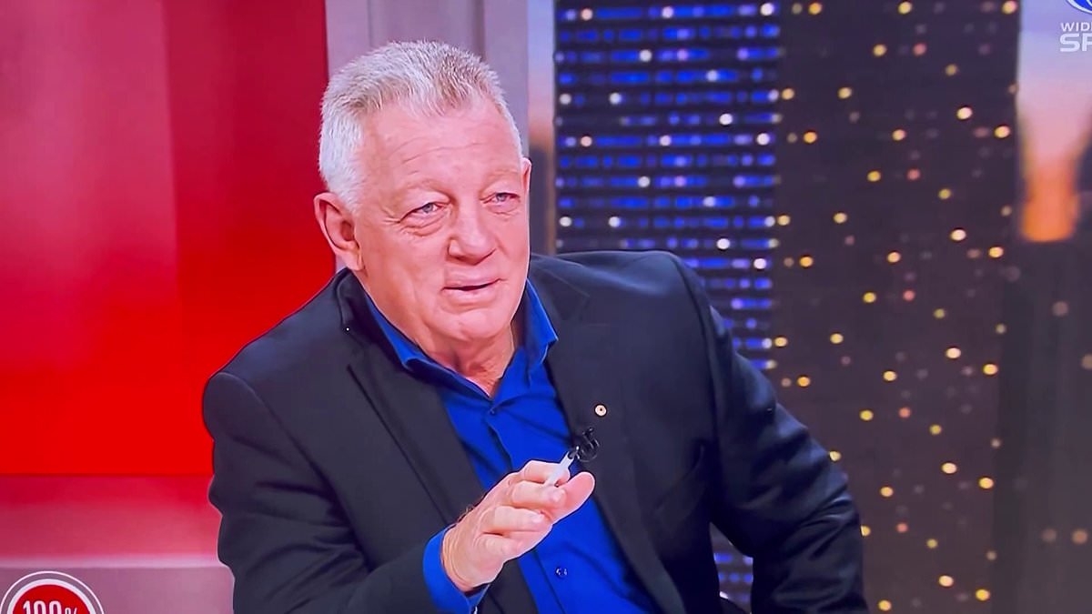 NRL star Angus Crichton cracks up Channel Nine's footy show panel by taking a VERY cheeky stab at the most feared man in the game Phil Gould