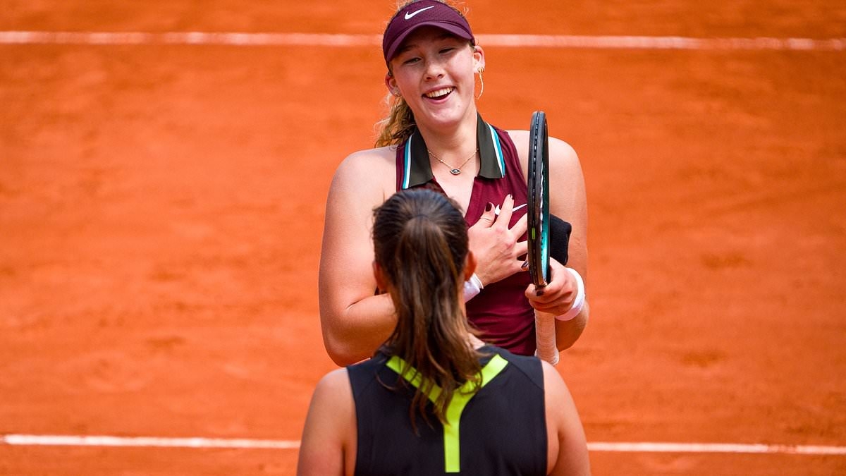 Aussie star Daria Kasatkiina throws her wristband at opponent Mirra Andreeva after losing at the French Open - but all is not as it seems