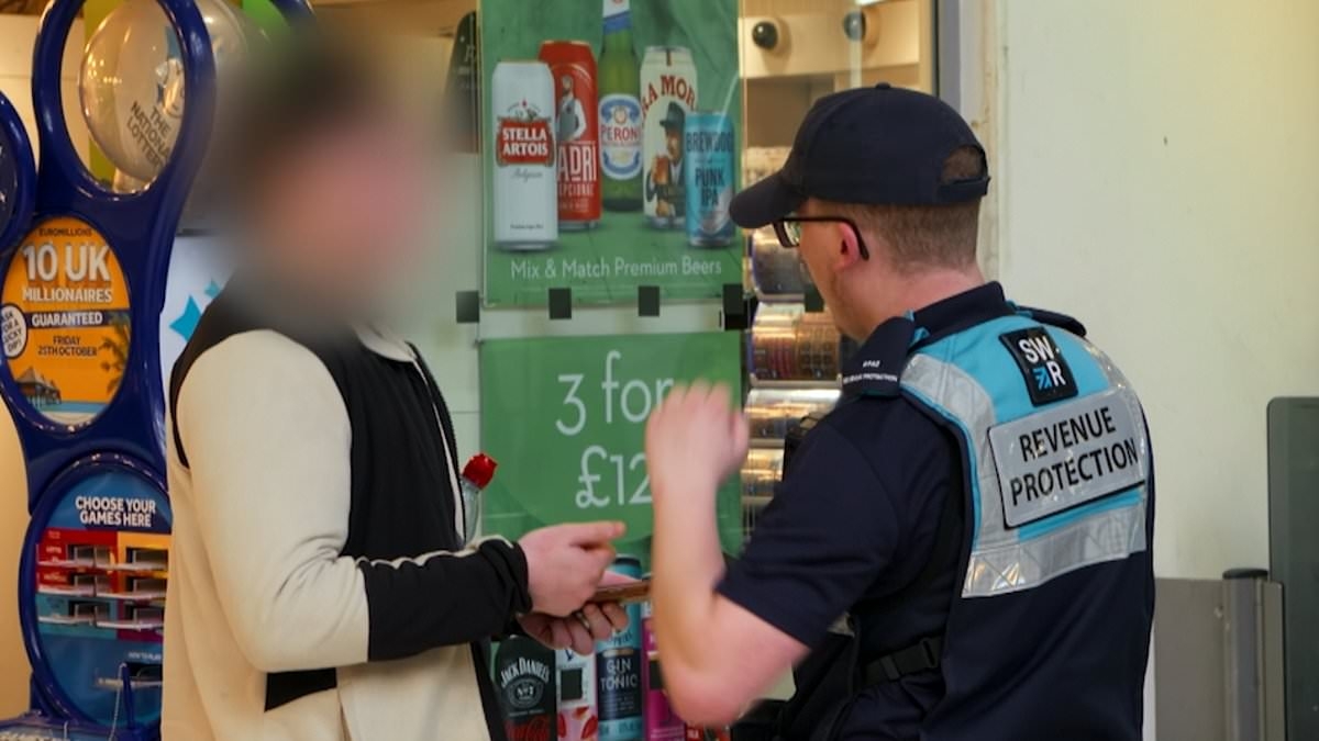EXCLUSIVE Moment 'fare dodger' is warned he could be committing fraud after only paying for short part of his journey
