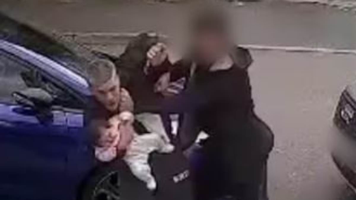 Father's fury after man who rained down blows on him as he cradled his three-month-old daughter is simply told to apologise by police