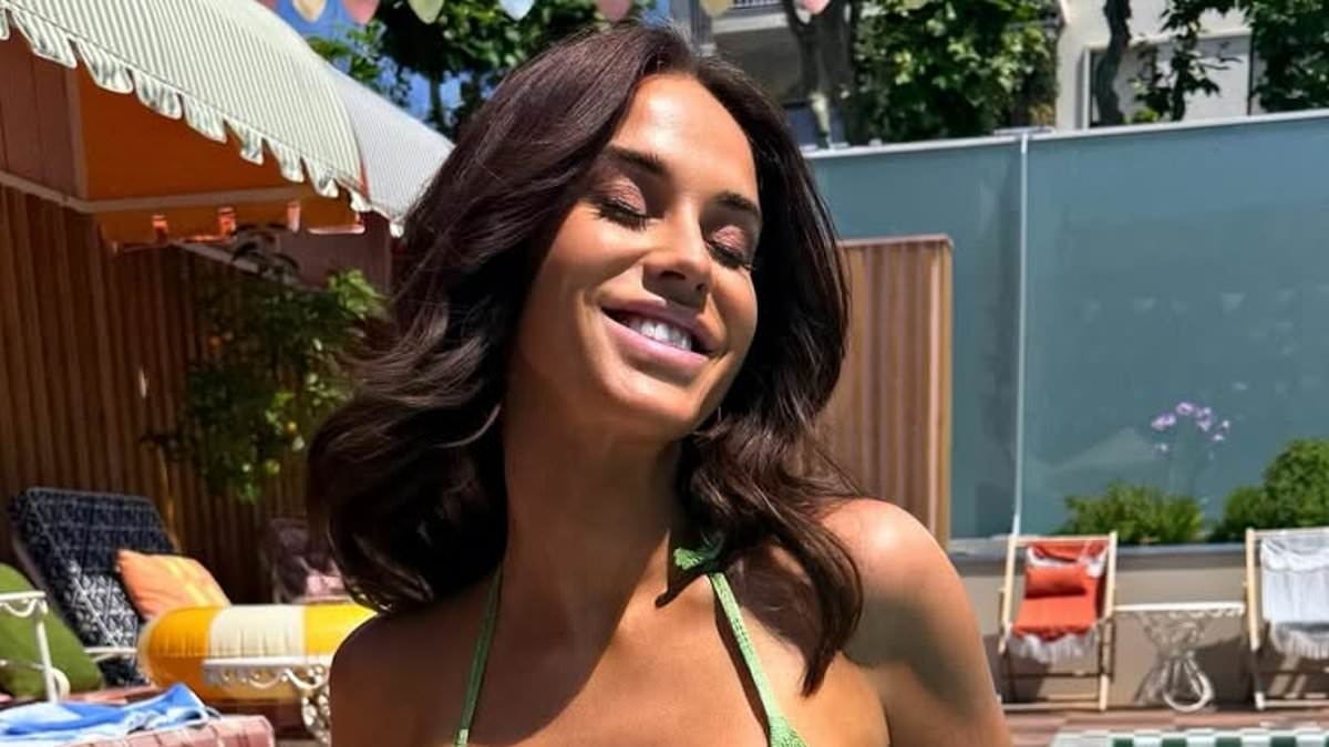 Vicky Pattison puts on a sizzling display in a green triangle bikini as she shares 'blessings and beautiful moments' photo round up