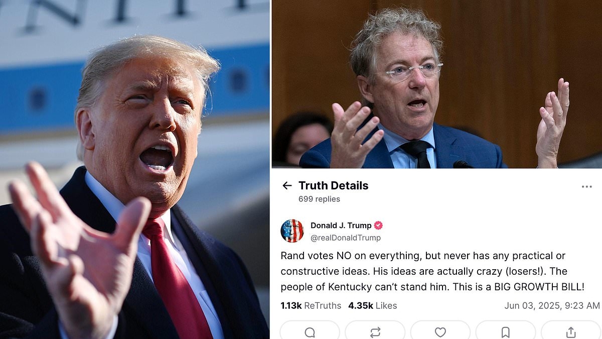 Trump puts 'crazy loser' Republican on blast after he threatened to tank his 'big beautiful bill'