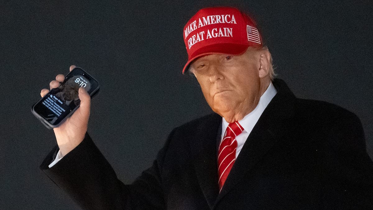 Trump's unusual iPhone lock screen photo goes viral