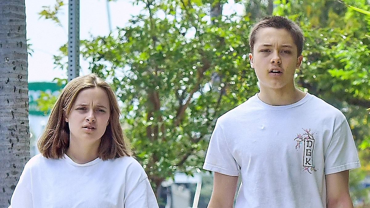 Angelina Jolie and Brad Pitt's twins Vivienne and Knox, 16, look just like their famous parents on rare outing