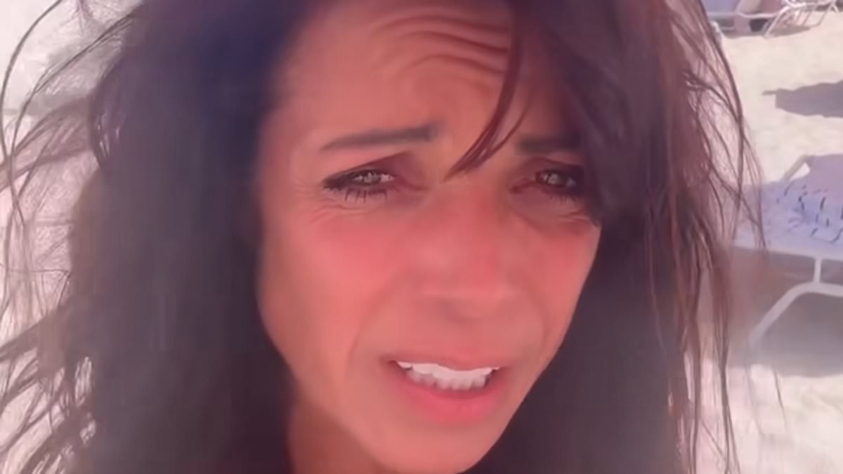 Jenny Powell puts on a busty display in skimpy zig-zag bikini as she reveals shocking indecent proposal from beach worker in Miami