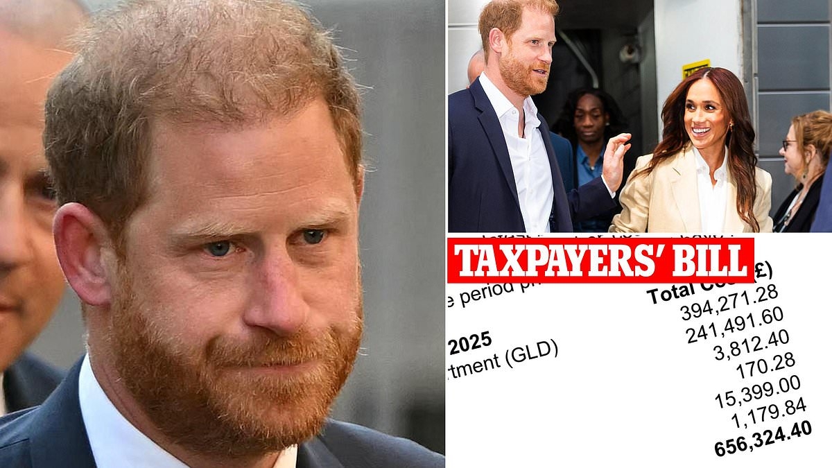 EXCLUSIVE Prince Harry's latest doomed court battle over security - which he 'wished someone had told me beforehand' there was 'no way to win' - costs British taxpayers £100,000, new figures reveal