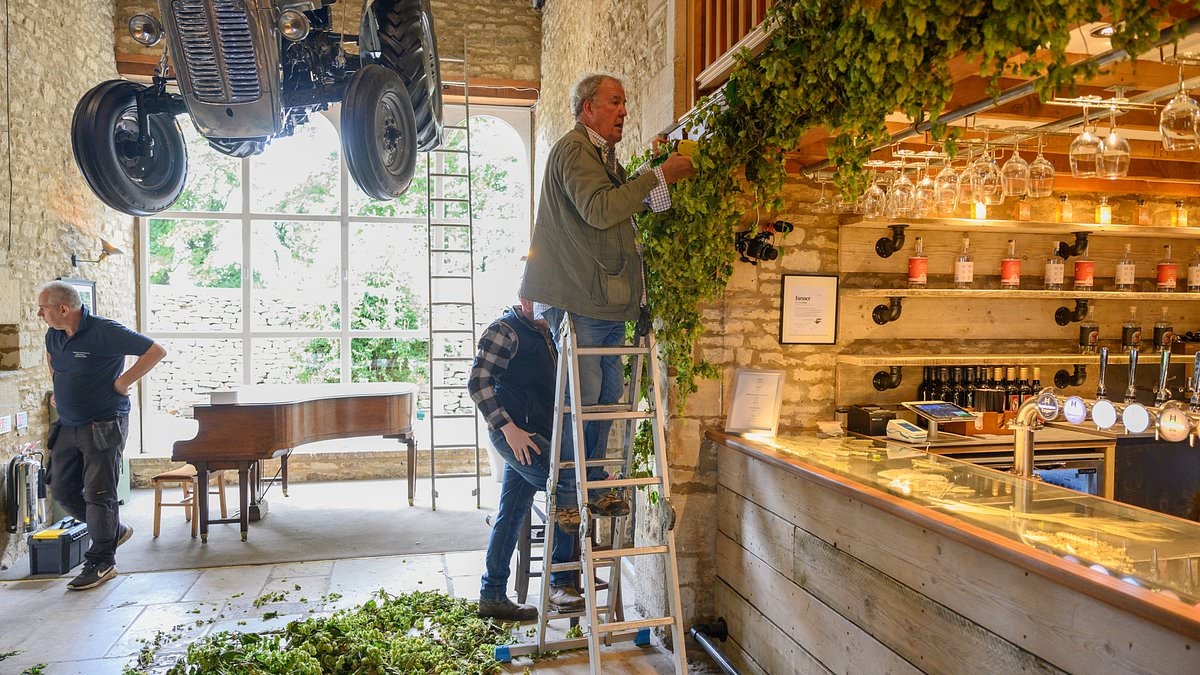 Clarkson's Farm shares first look at Jeremy's epic pub makeover - as punters queue down the road for bank holiday blowout at The Farmer's Dog