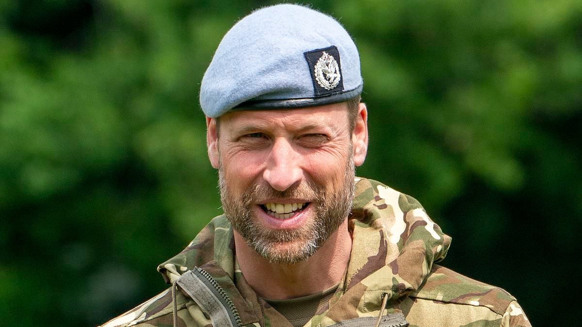 Prince William jokes family can be a 'mixed bag' as he dons military uniform on a visit to the Army Air Corps in Suffolk