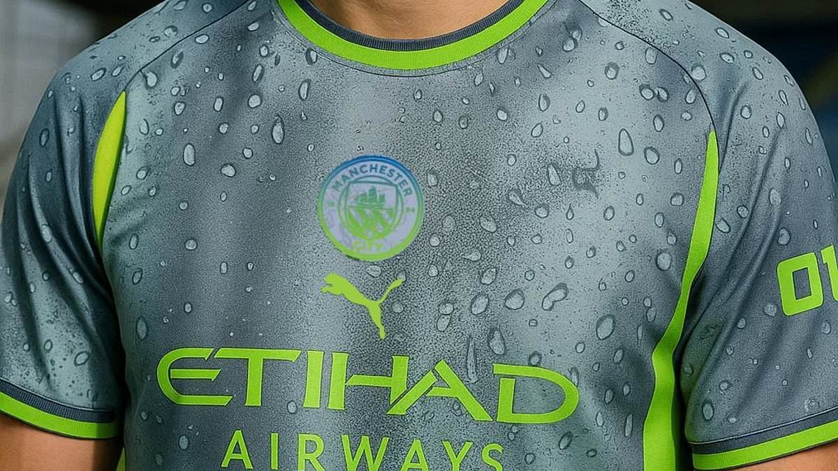 'Worst kit EVER': Fans hit out at Man City's new third strip for next season after 'shocking' jersey is leaked online