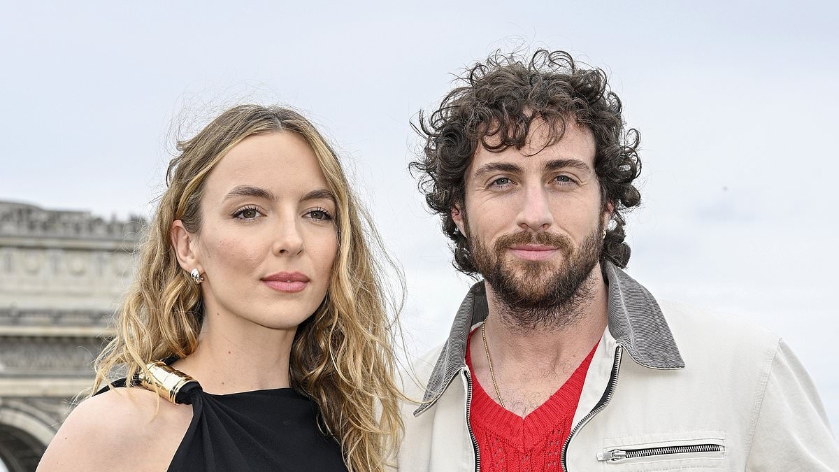 Jodie Comer exudes sophistication in draped black dress as she joins stylish co-star Aaron Taylor-Johnson at photocall for 28 Years Later in Paris
