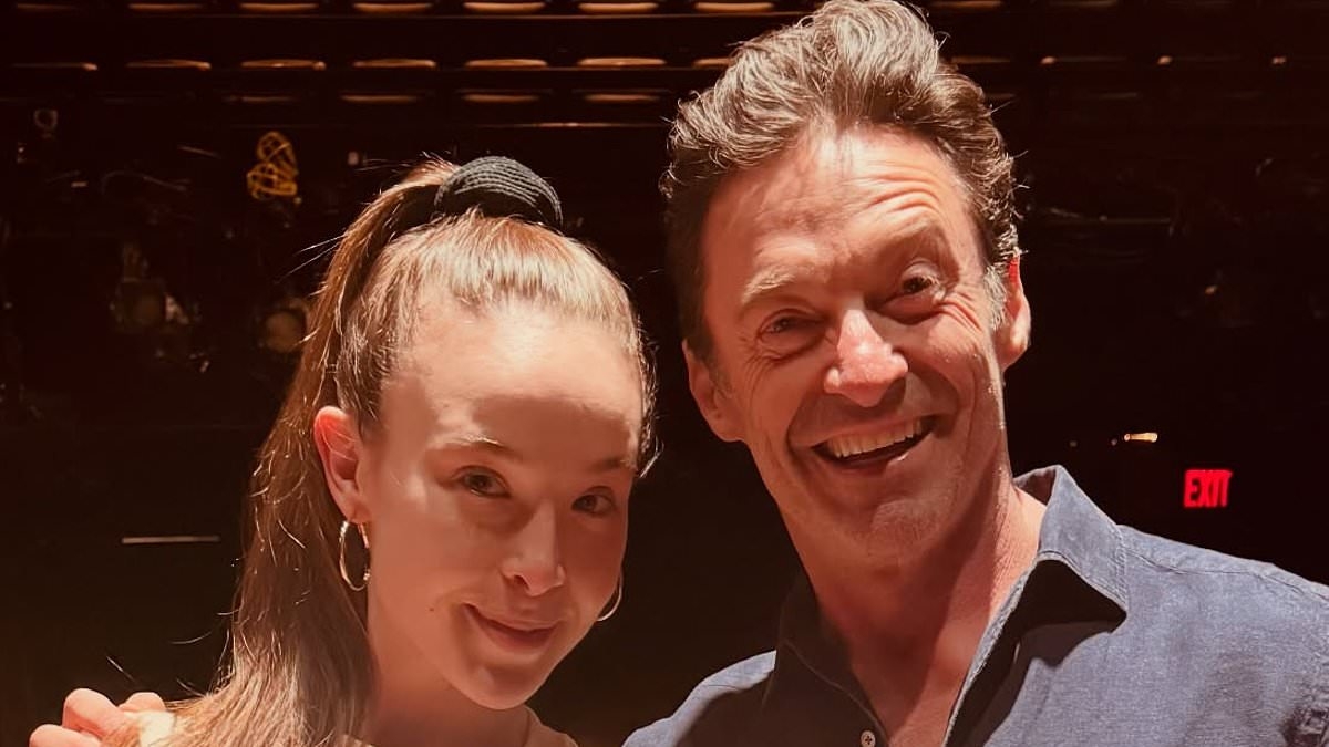Hugh Jackman, 56, larks around with his much younger co-star, 25, after eyebrows are raised over their racy sex scenes in new play