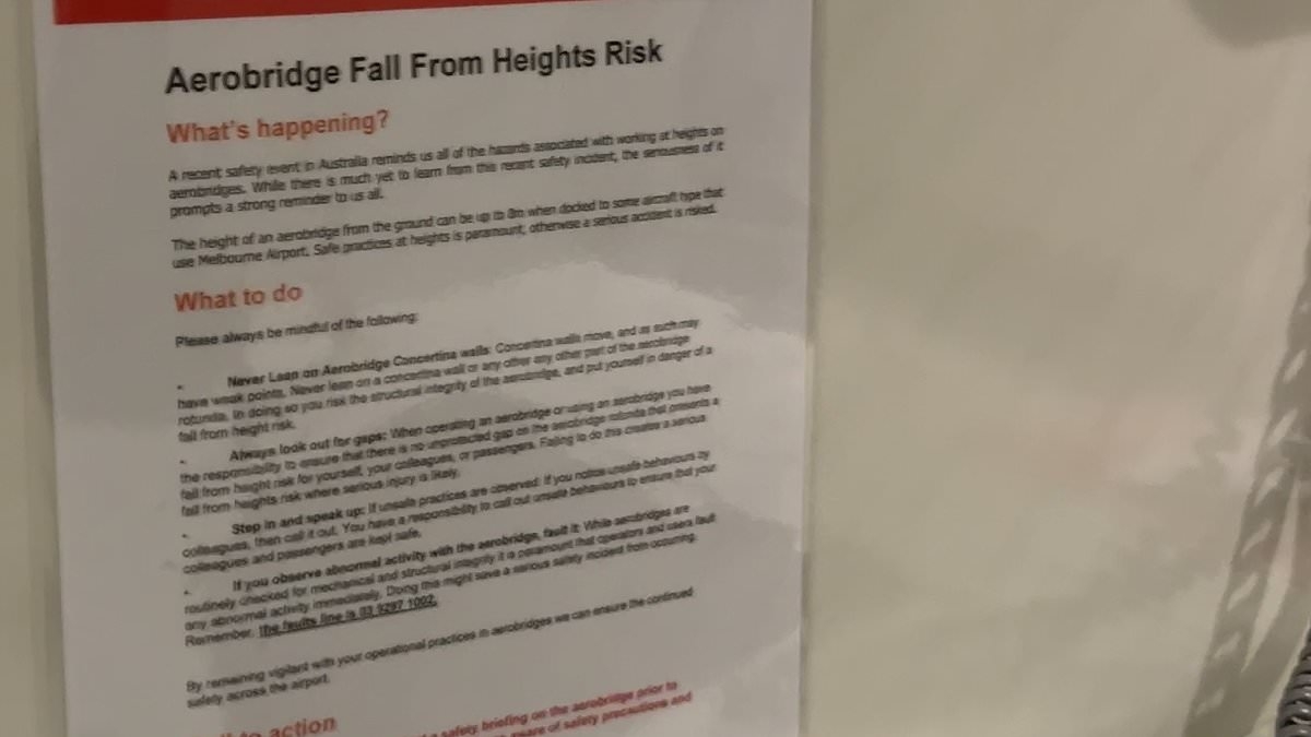 Eerie reminder of Qantas worker's horrific aerobridge fall that left her in a coma