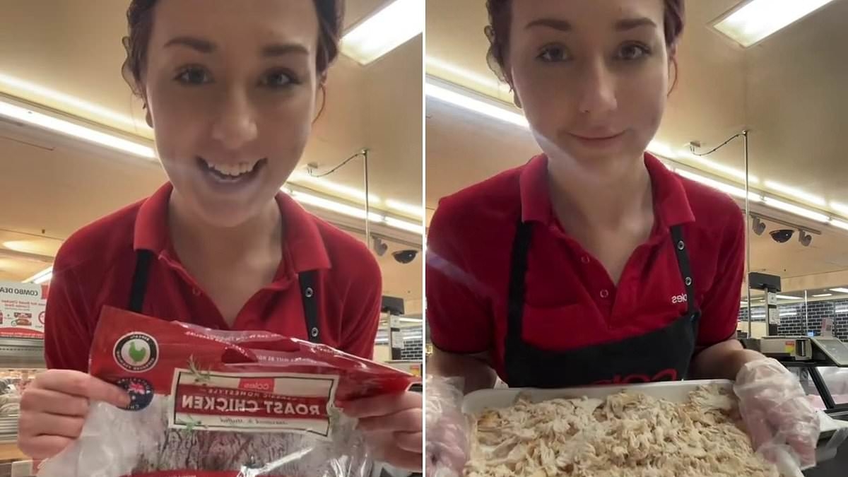 Coles deli worker reveals how she shreds roast chicken at 'lightning speed': 'Best thing I've ever learnt'