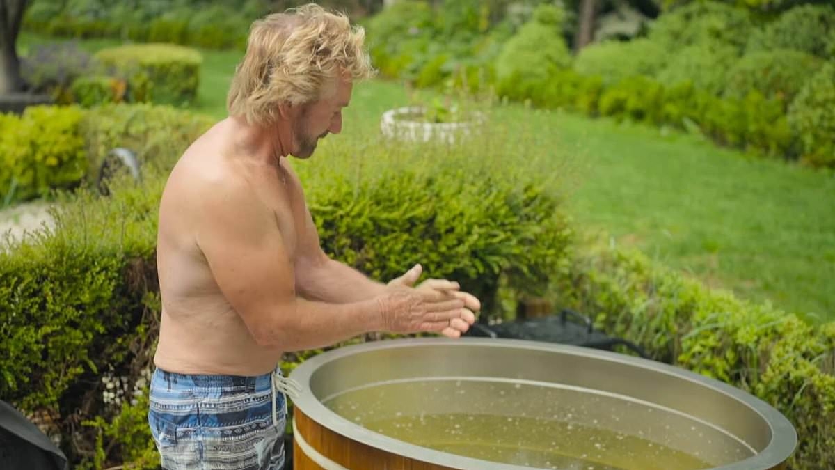 Noel Edmonds strips topless as ITV drops first look at his new life abroad after quitting the UK and being replaced on Deal Or No Deal