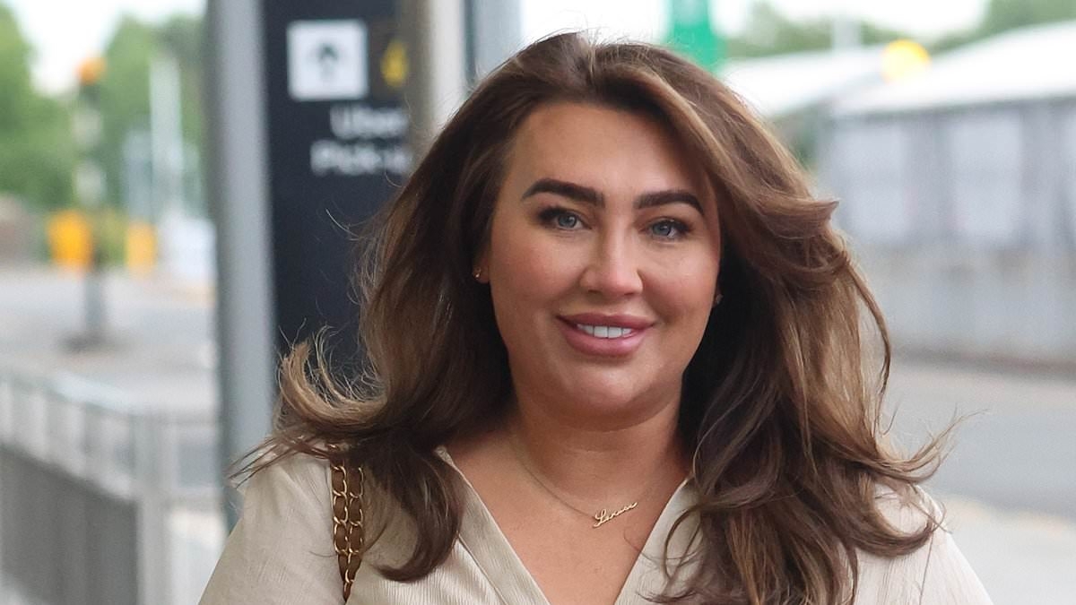 TOWIE star Lauren Goodger arrives at the airport for filming in Portugal after revealing she was terrified to leave daughter Larose for the first time and to combat her fear of flying