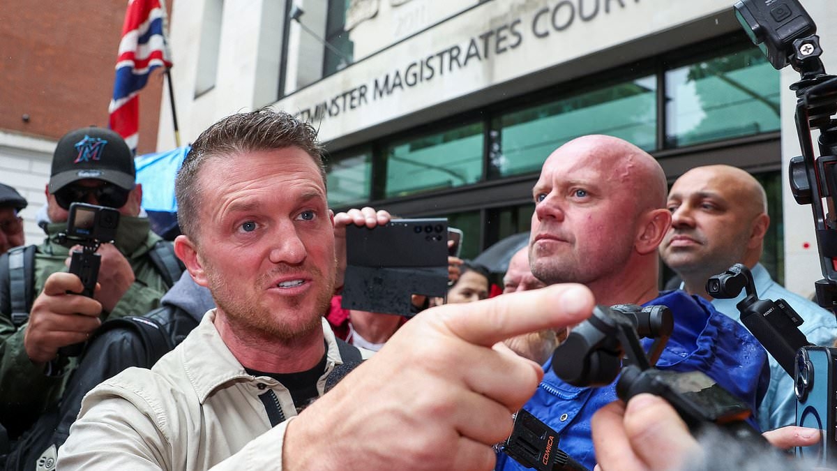 Tommy Robinson pleads not guilty to harassment causing fear of violence against two Mail journalists and opts for a jury trial