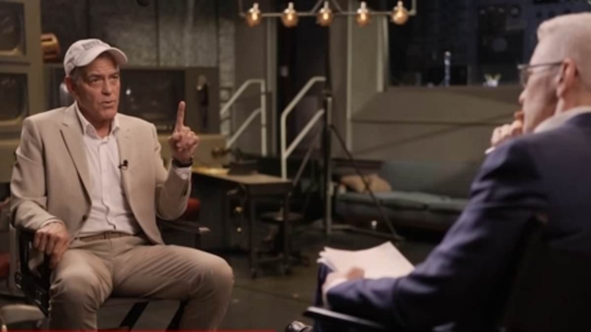 George Clooney tries to hide dodgy hair dye as he makes most dramatic political claims yet
