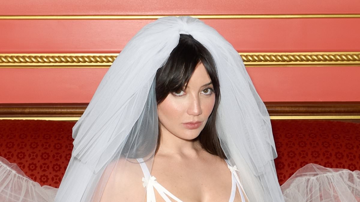 Daisy Lowe goes topless as she models risqué lingerie and suspenders in racy bridal photoshoot for Agent provocateur ahead of her wedding