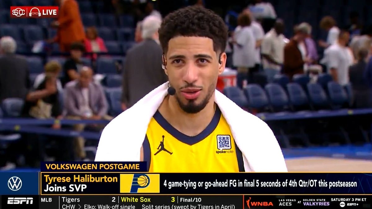 Fans mystified by Tyrese Haliburton's voice in interview after his Indiana Pacers NBA heroics