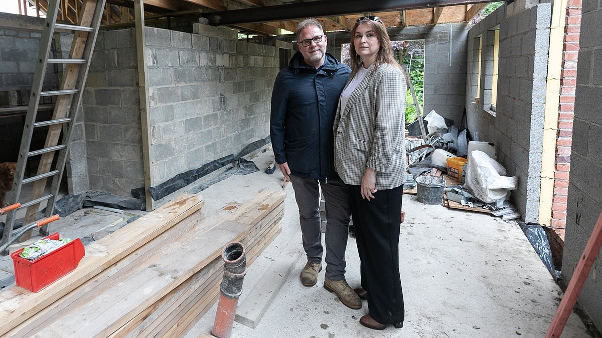 EXCLUSIVE Couple locked in bitter feud with builder neighbour claim they have spent over £200k fixing home renovation gone wrong