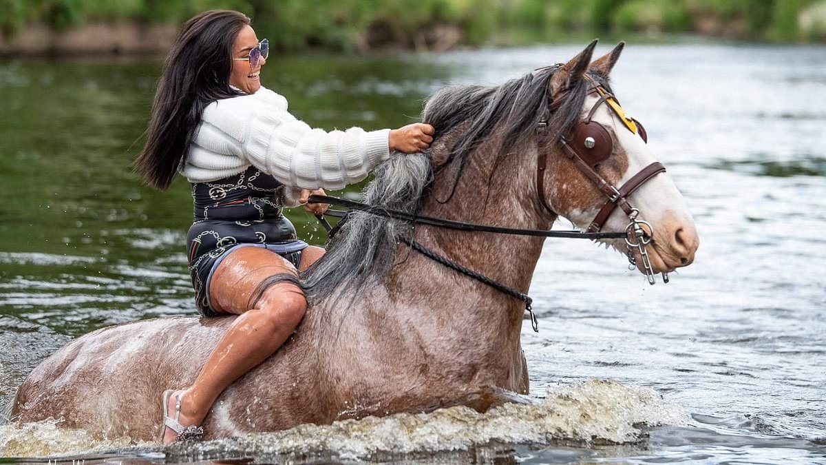 Fury as gypsy influencer tells young Appleby Horse Fair travellers how to ride their horses into river even if they cannot swim