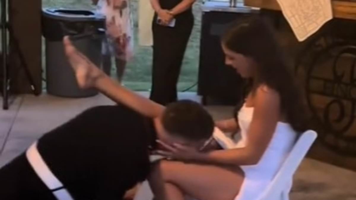 Bride and groom's risqué act in front of wedding guests leaves internet stunned