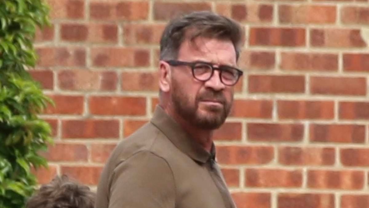 Nick Knowles, 62, and his fiancée Katie Dadzie, 34, arrive at their wedding venue ahead of their 'lavish six-figure Essex nuptials' this weekend