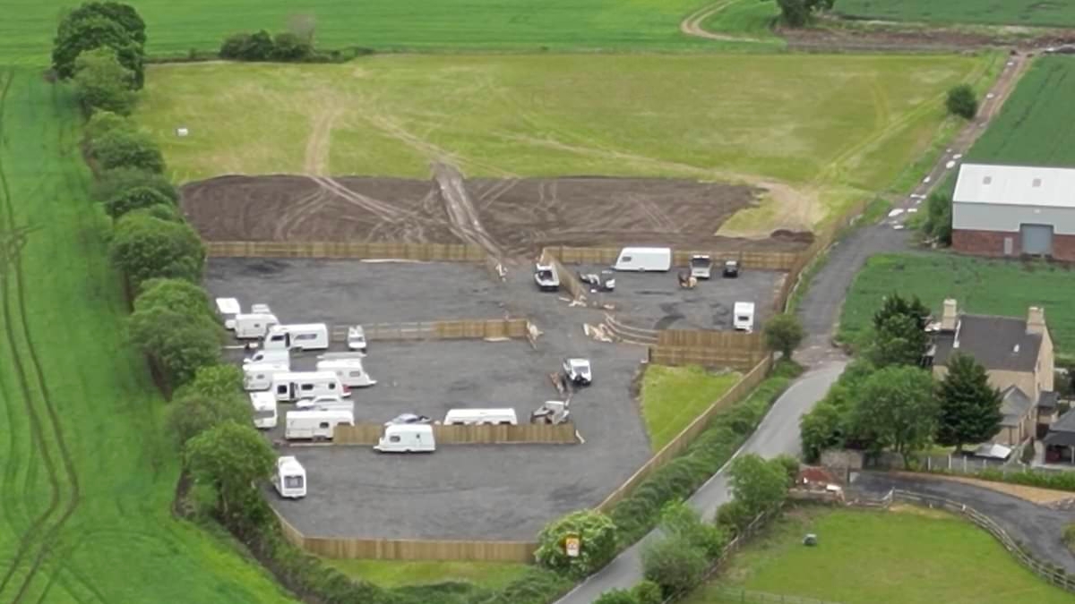 One rule for travellers... another for villagers who have been left in tears by 'shock and awe' of bulldozing Green Belt field to make way for caravan camp