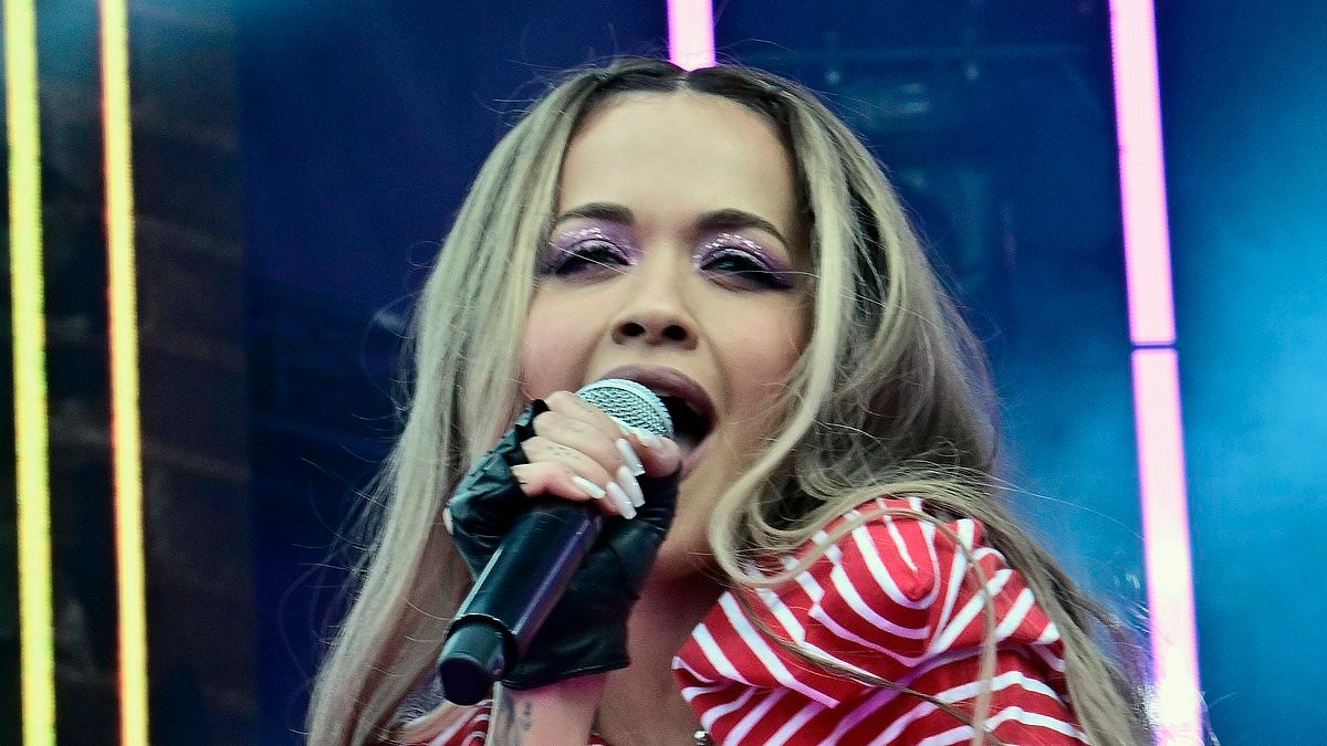 Rita Ora commands attention in leopard print bra and micro shorts as she performs at World Pride Music Festival in Washington DC