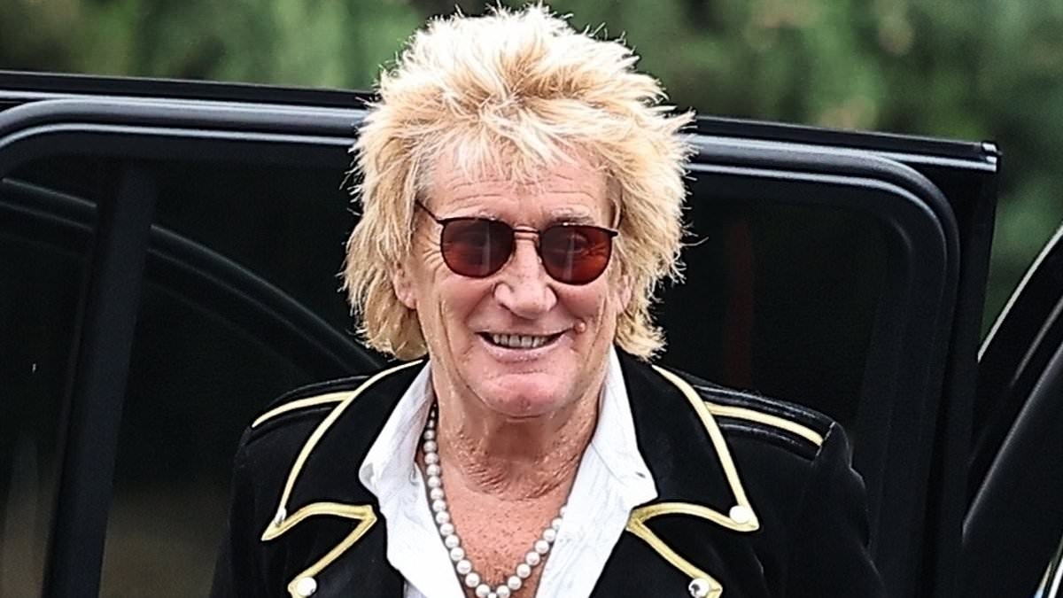 Rod Stewart, 80, is supported by pregnant daughter Kimberly, 45, and lookalike son Sean, 44, as he's seen for the first time since being left 'devastated' after cancelling SIX shows due to ill health