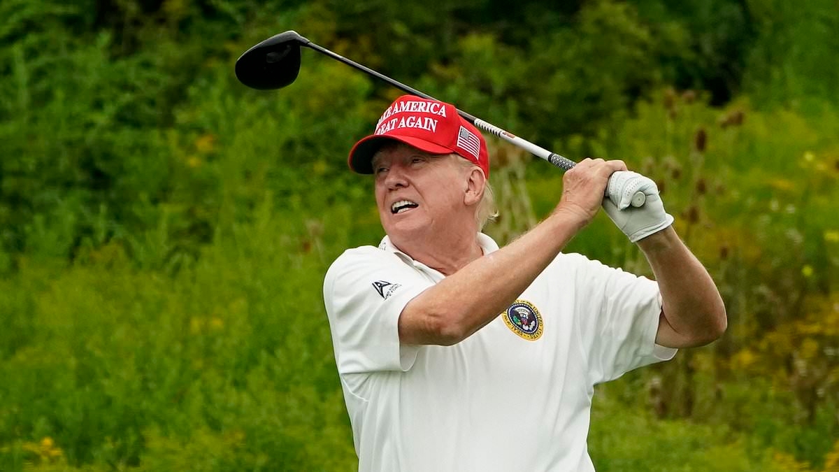 Trump golfs with college sports' most influential figures as president weighs move days after groundbreaking ruling