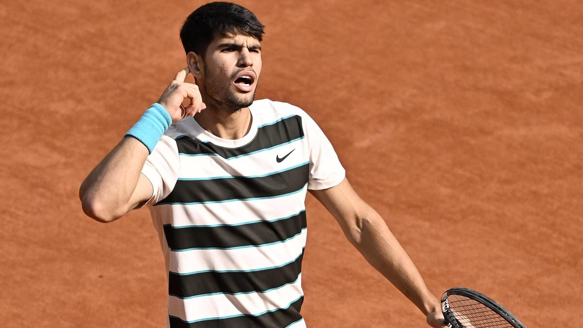 BREAKING NEWS Carlos Alcaraz pulls off stunning comeback as he saves THREE championship points to beat Jannik Sinner and retain his French Open title in epic final