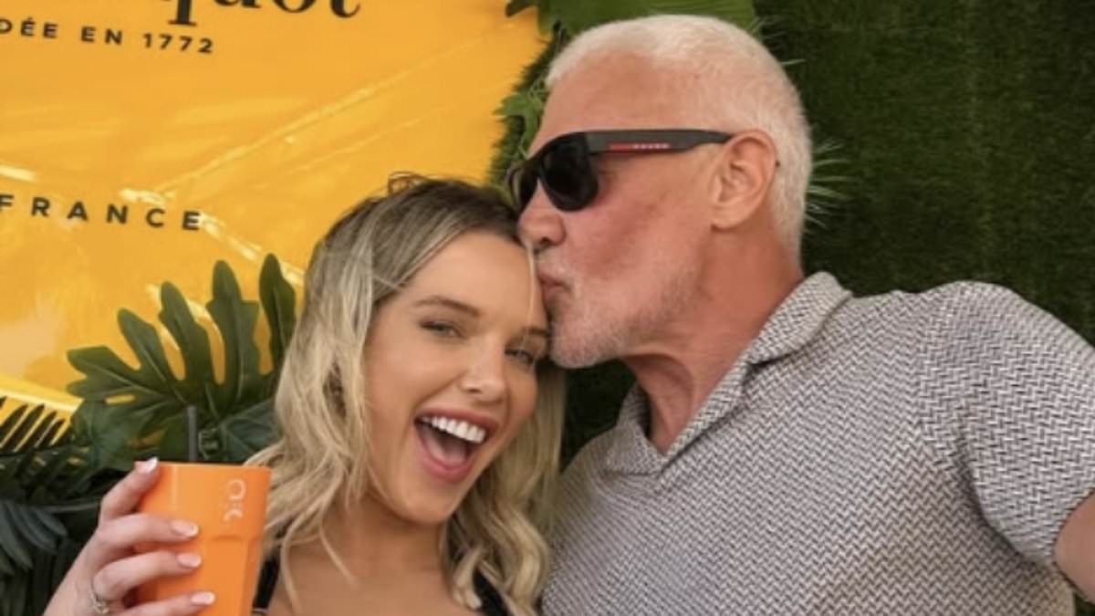 Newly-single Helen Flanagan puts on a busty display in a plunging black bikini as she parties in Ibiza with Wayne Lineker and Dean Gaffney after split from boyfriend Robbie Talbot