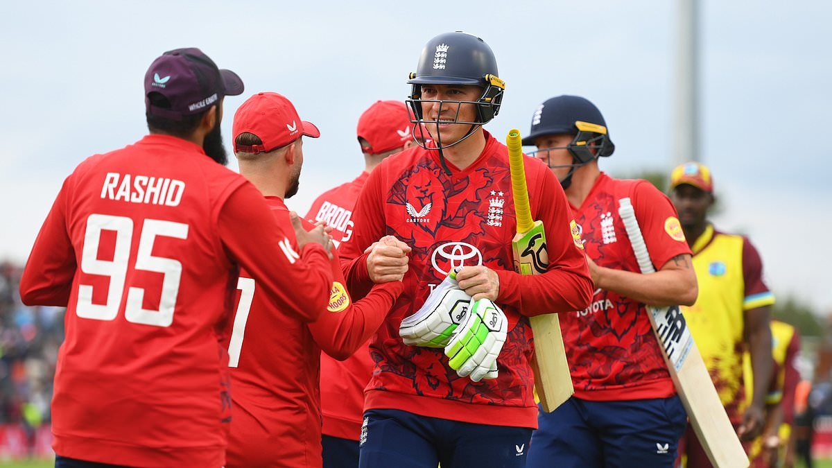 England chase down huge total of 197 to beat West indies by four wickets and seal T20 series victory